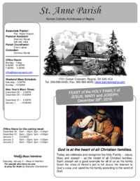 December 29, 2019 Bulletin