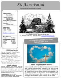 February 23, 2020 Bulletin